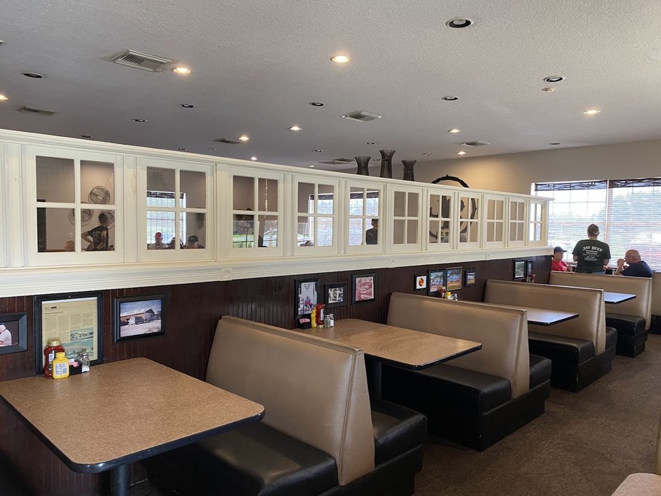 Restaurant interior with a quiet, homey feel.